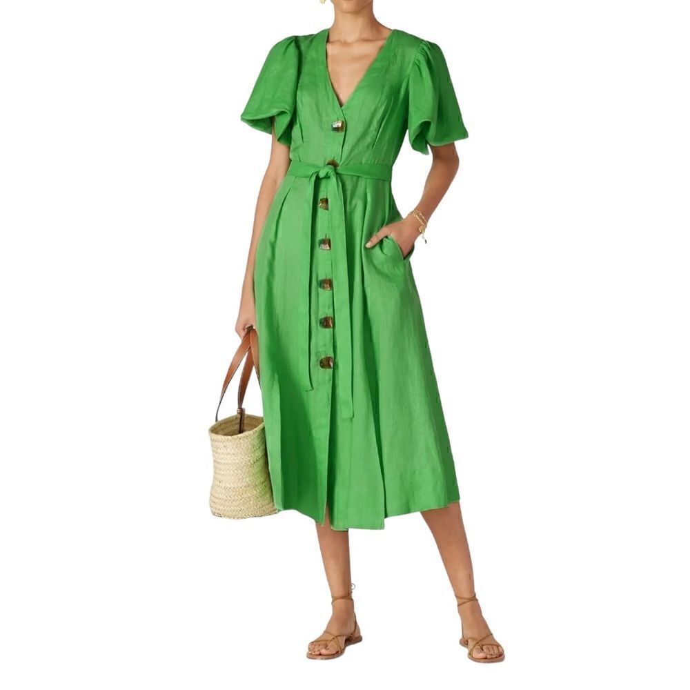 Nicholas Troy Linen Dress Size 12